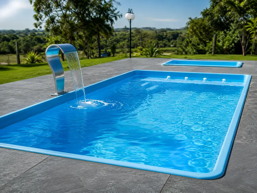 Projeto de piscina aquecida com cascata em Goiânia